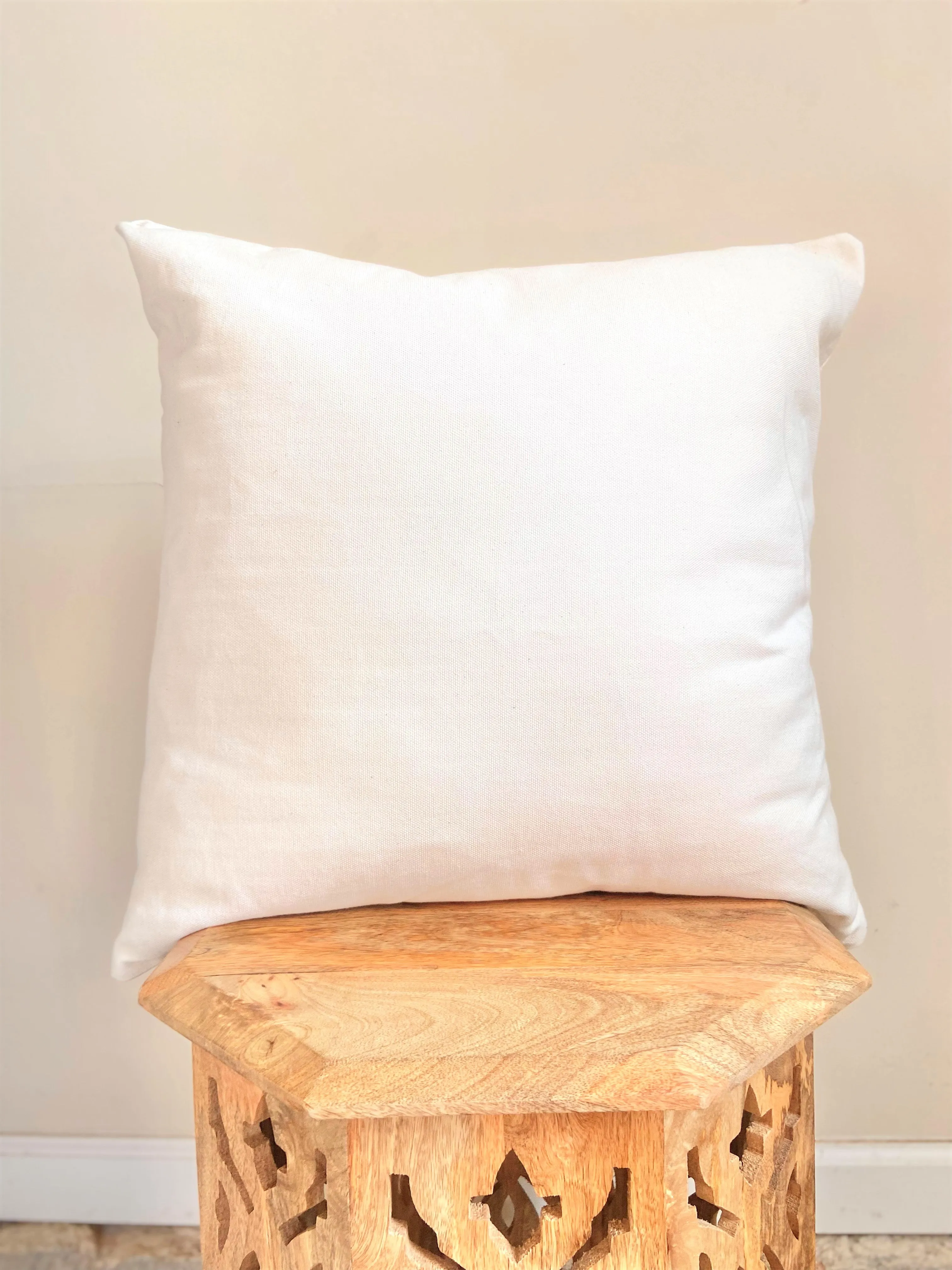 Natural White Cotton Canvas Throw Pillow Cover | OFF WHITE