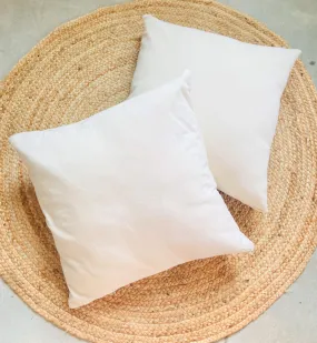 Natural White Cotton Canvas Throw Pillow Cover | OFF WHITE