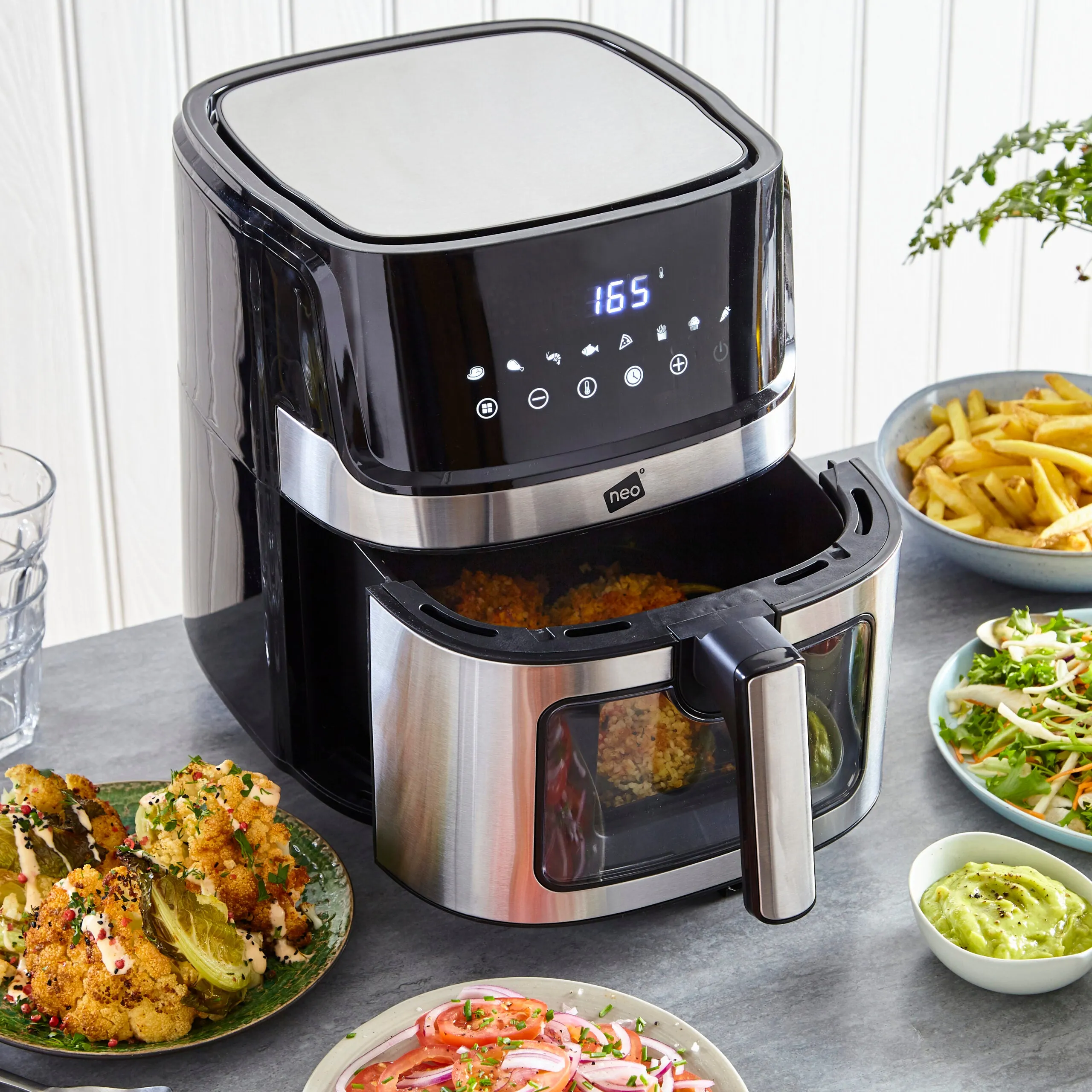 Neo Black Electric 6.5L Digital Air Fryer with Glass Viewing Window