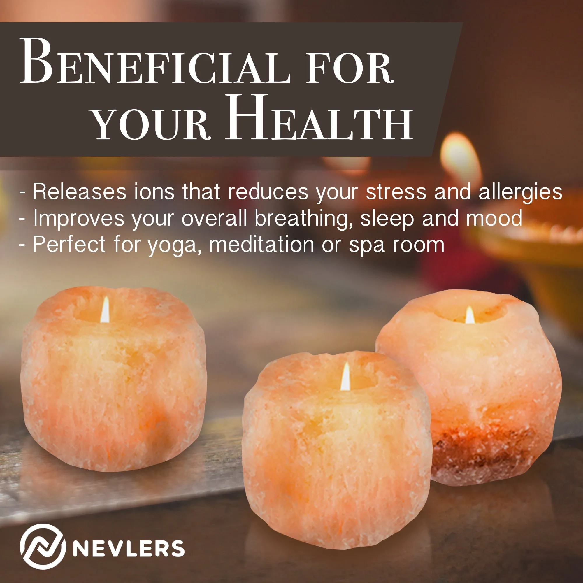 Nevlers Pink Himalayan Salt Tealight Holders | Natural Shape