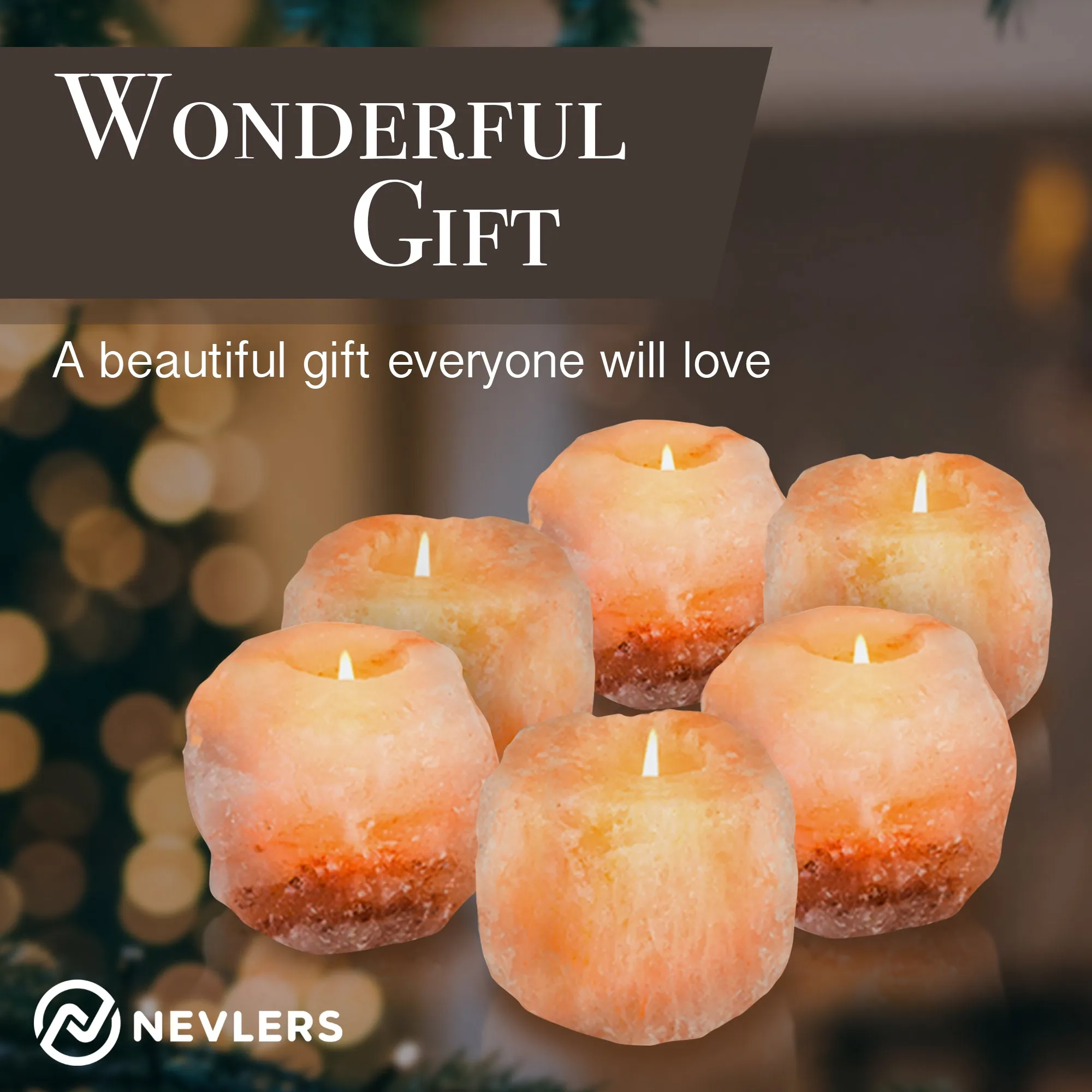 Nevlers Pink Himalayan Salt Tealight Holders | Natural Shape