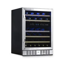 NewAir 24" Built-in 46 Bottle Dual Zone Wine Fridge, Stainless Steel