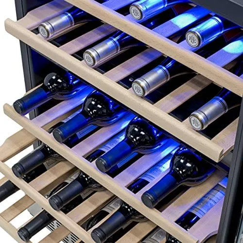 NewAir 24" Built-in 46 Bottle Dual Zone Wine Fridge, Stainless Steel