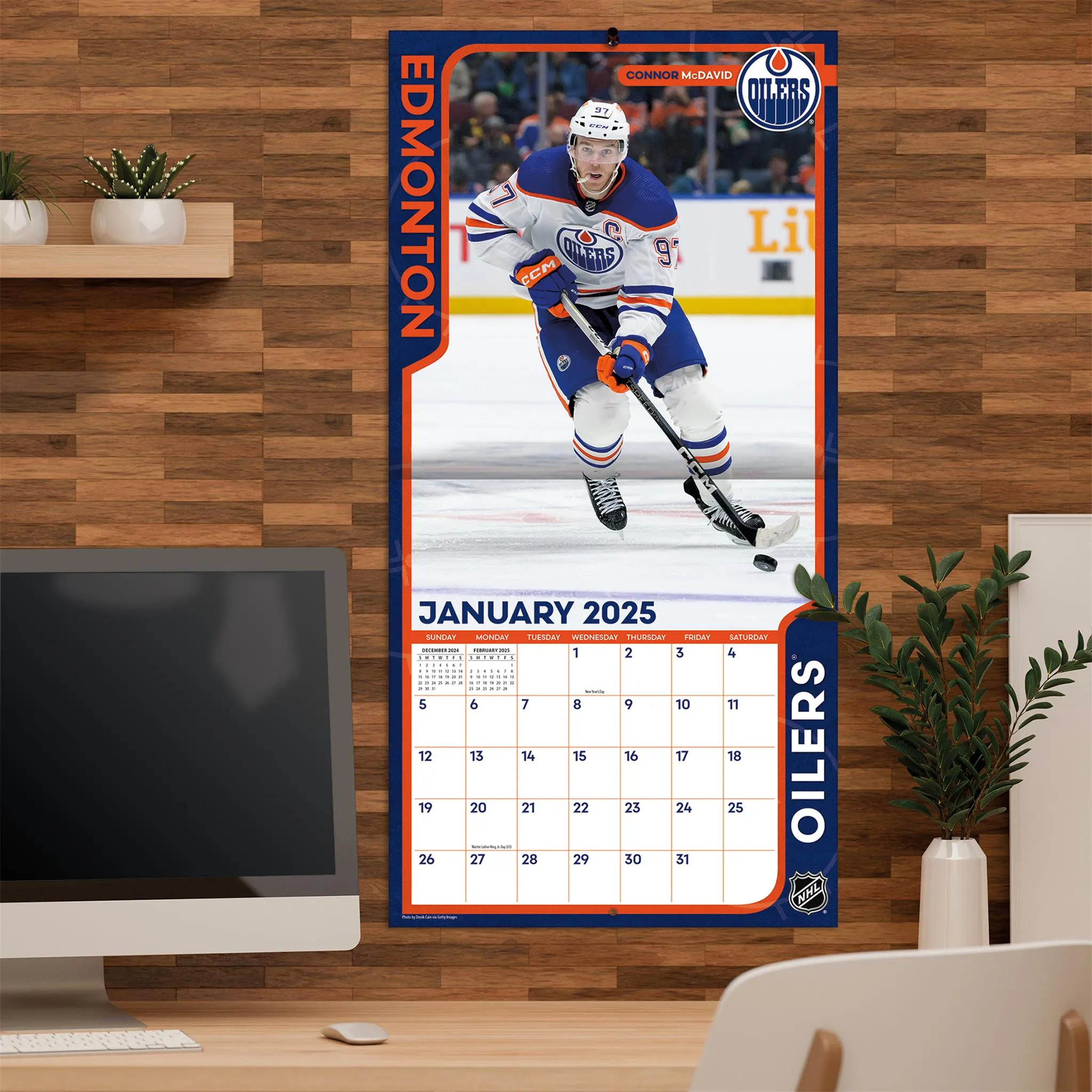 NHL Edmonton Oilers Wall 2025 Calendar