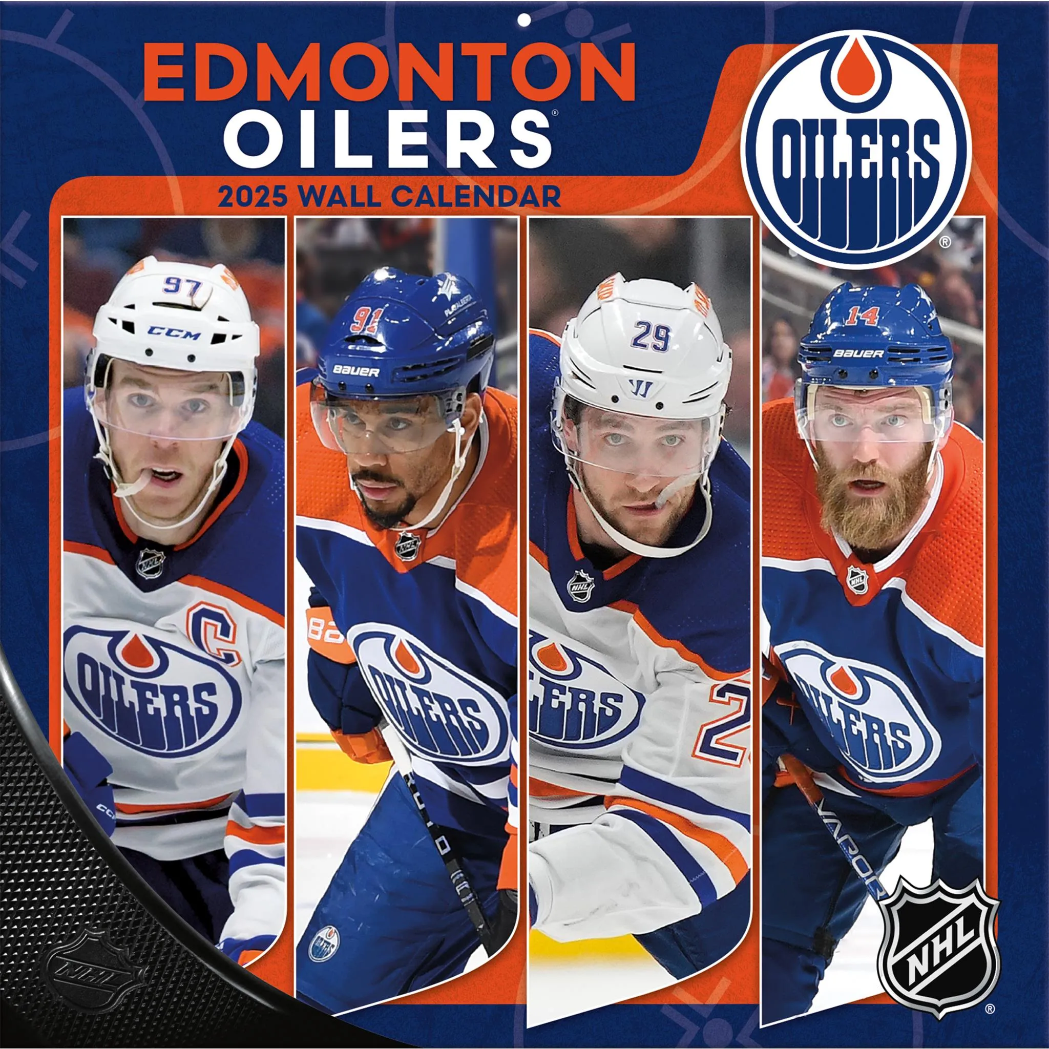 NHL Edmonton Oilers Wall 2025 Calendar