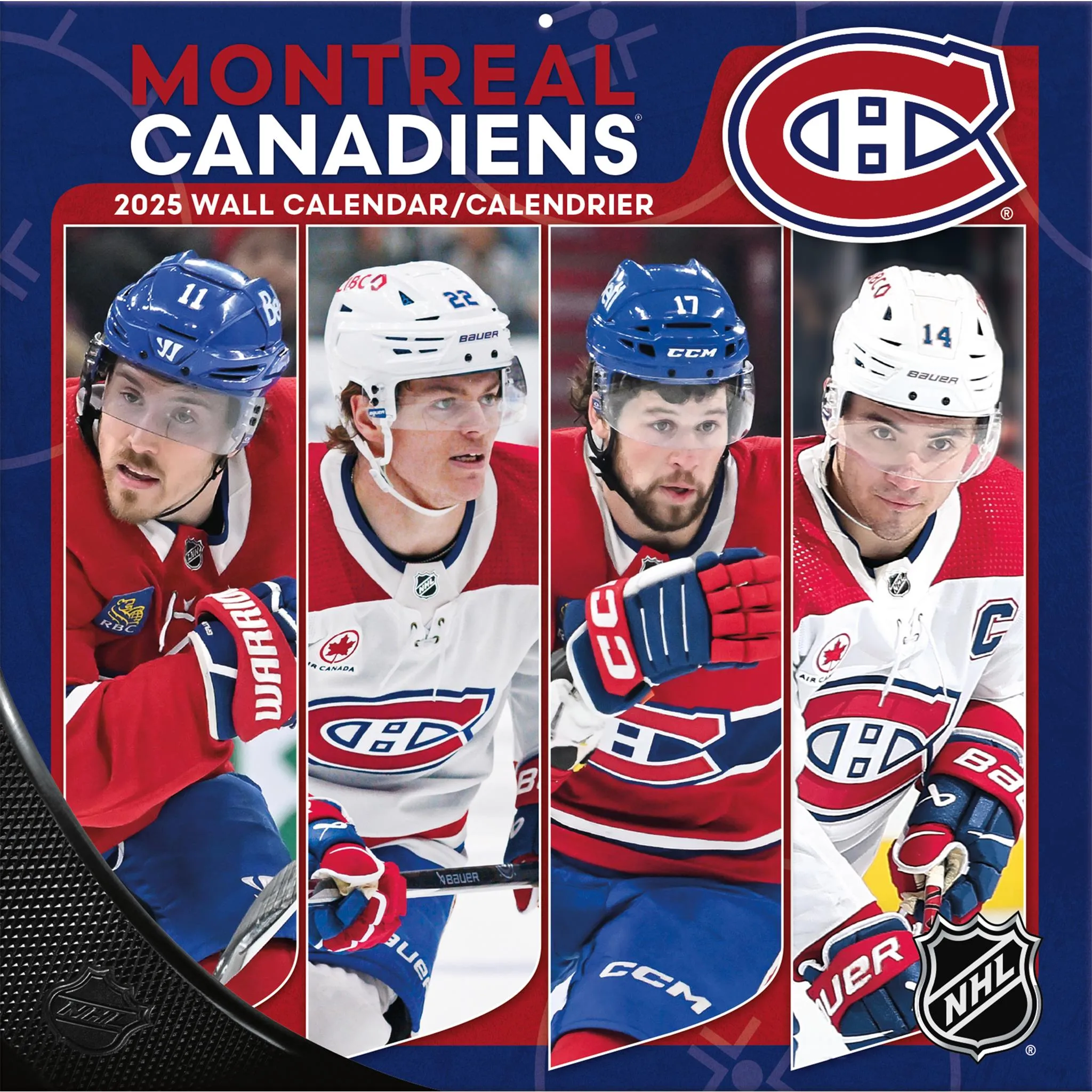 NHL Montreal Canadiens Bilingual Wall 2025 Calendar