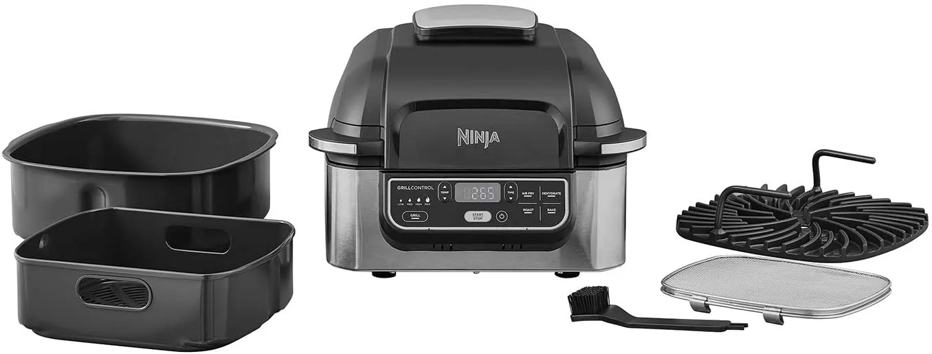 Ninja Foodi Health Grill and Air Fryer [AG301UK] 5.7 Litres, Brushed Steel and Black