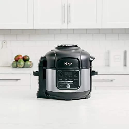 Ninja OS301 Foodi 10-in-1 Pressure Cooker and Air Fryer with Nesting Broil Rack, 6.5 Quart, Stainless Steel