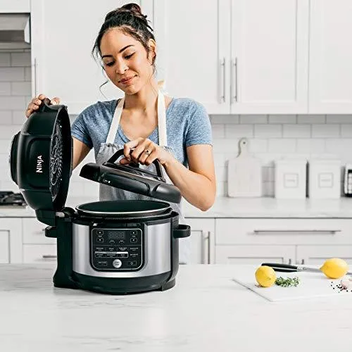 Ninja OS301 Foodi 10-in-1 Pressure Cooker and Air Fryer with Nesting Broil Rack, 6.5 Quart, Stainless Steel