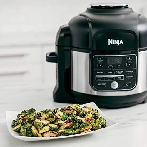 Ninja OS301 Foodi 10-in-1 Pressure Cooker and Air Fryer with Nesting Broil Rack, 6.5 Quart, Stainless Steel