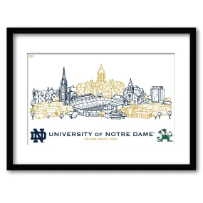 Notre Dame Fighting Irish Framed Campus Wall Art 11" x 14"