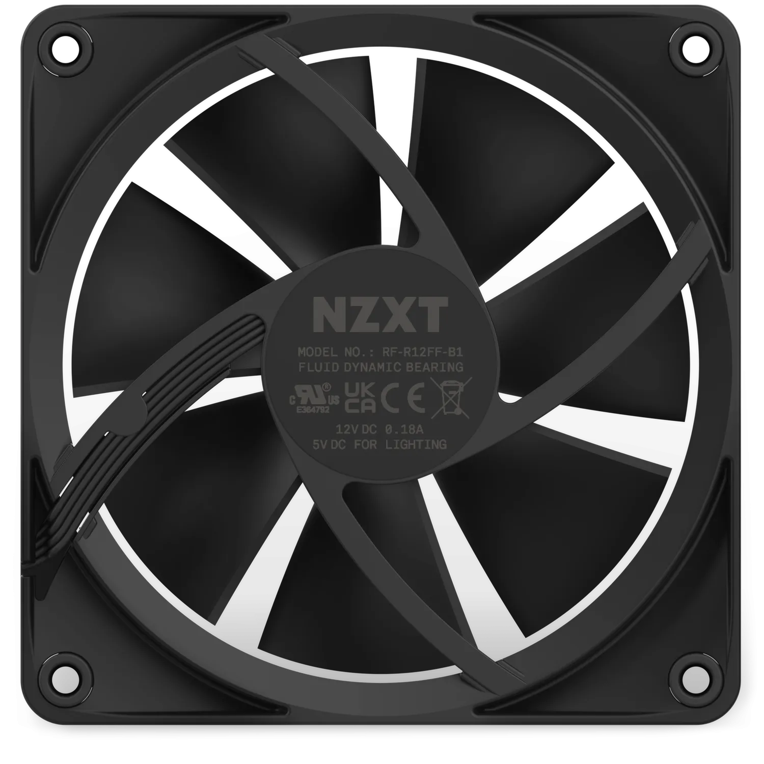 NZXT F120RGB - 120MM RGB FANS - SINGLE BLACK (RF-R12SF-B1)