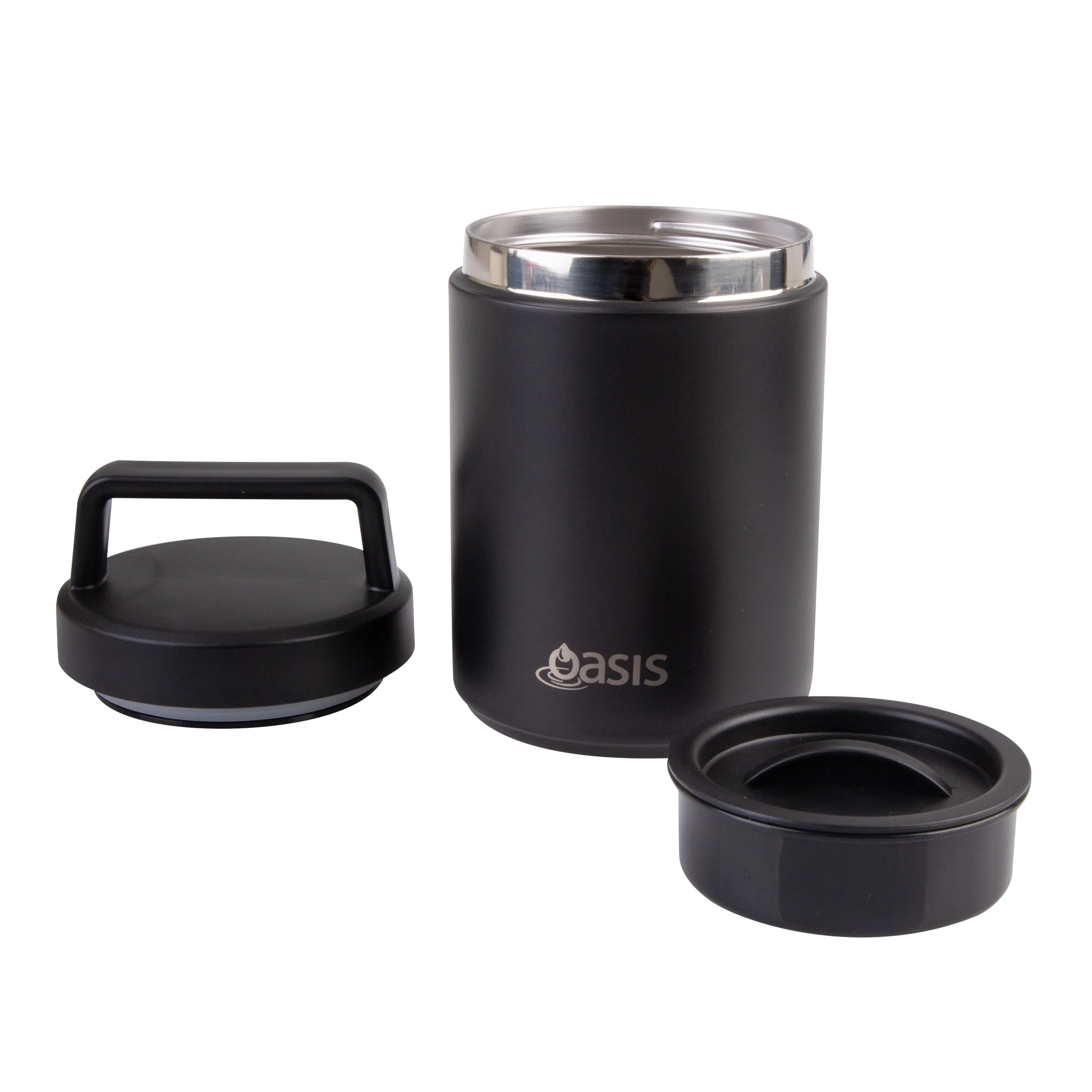 Oasis Insulated Food Jar With Handle - 480ml - Black