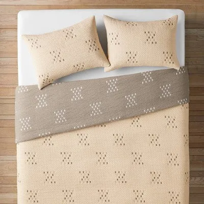 Open Box - Twin/Twin Extra Long Gauze Matelasse Quilt and Sham Set Ivory - Opalhouse designed with Jungalow