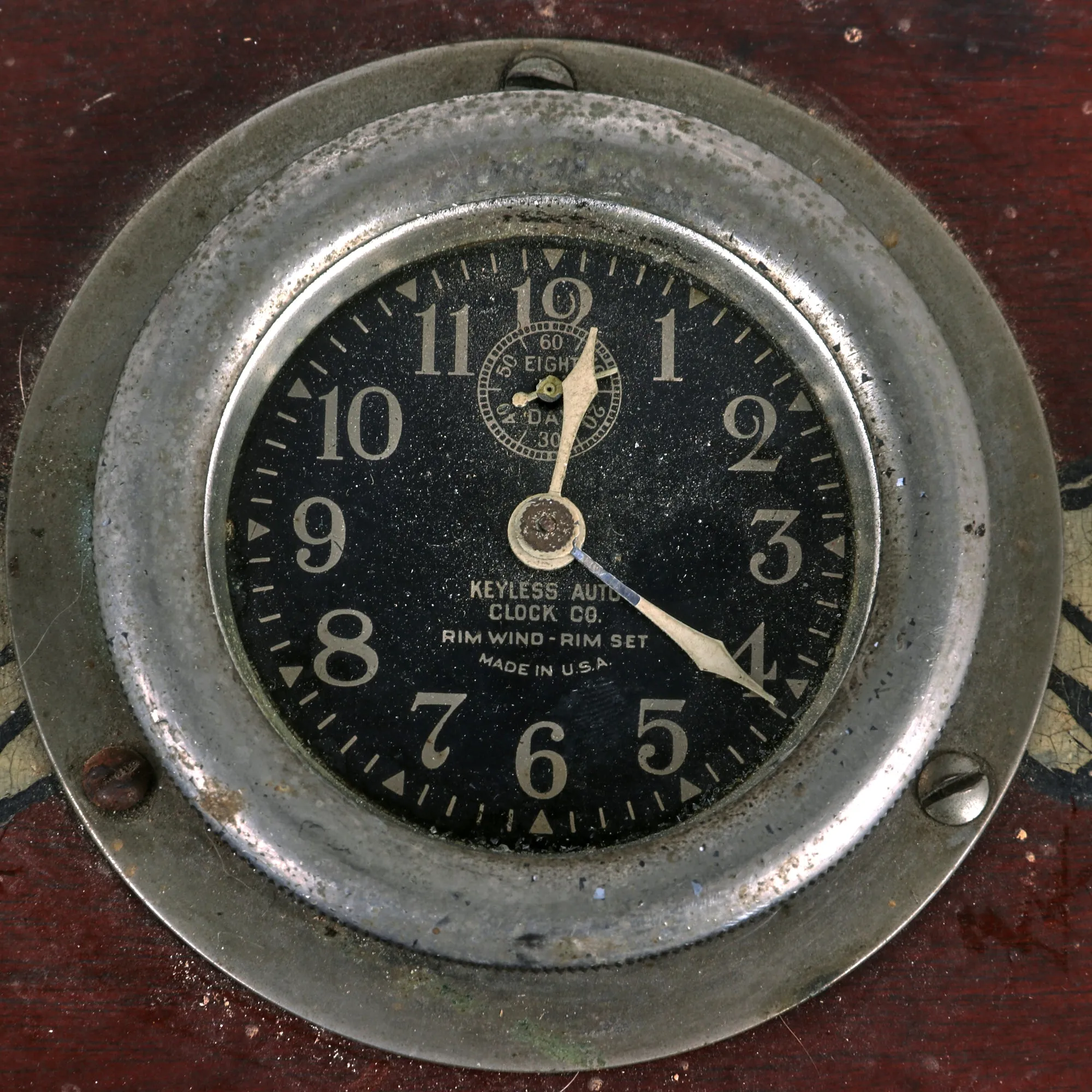 Original 1920s U.S. Army Air Service / Corps Decorated Propeller Clock - Keyless Auto Clock Co.