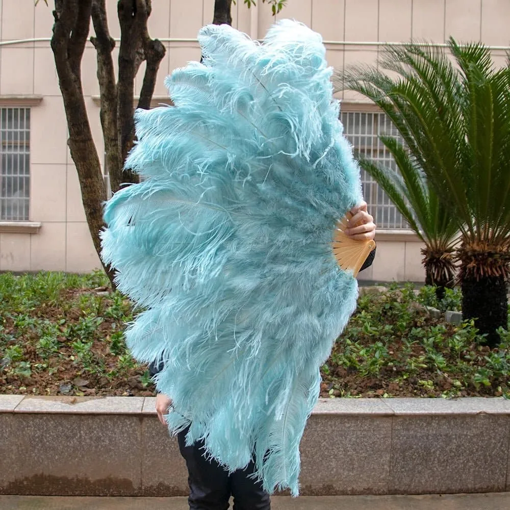 Ostrich Feathers Large Hand Held Fans - 90-130cm Plumas