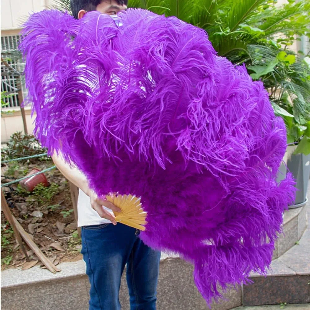 Ostrich Feathers Large Hand Held Fans - 90-130cm Plumas