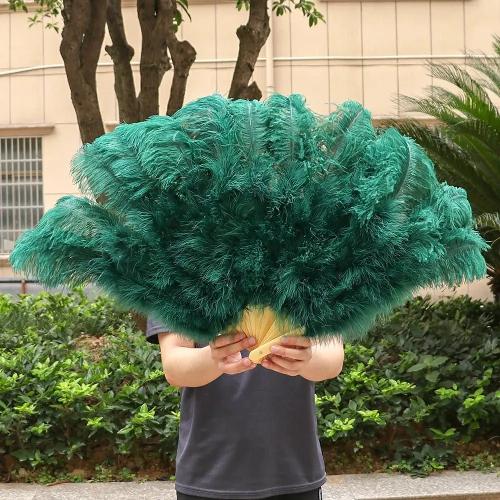 Ostrich Feathers Large Hand Held Fans - 90-130cm Plumas