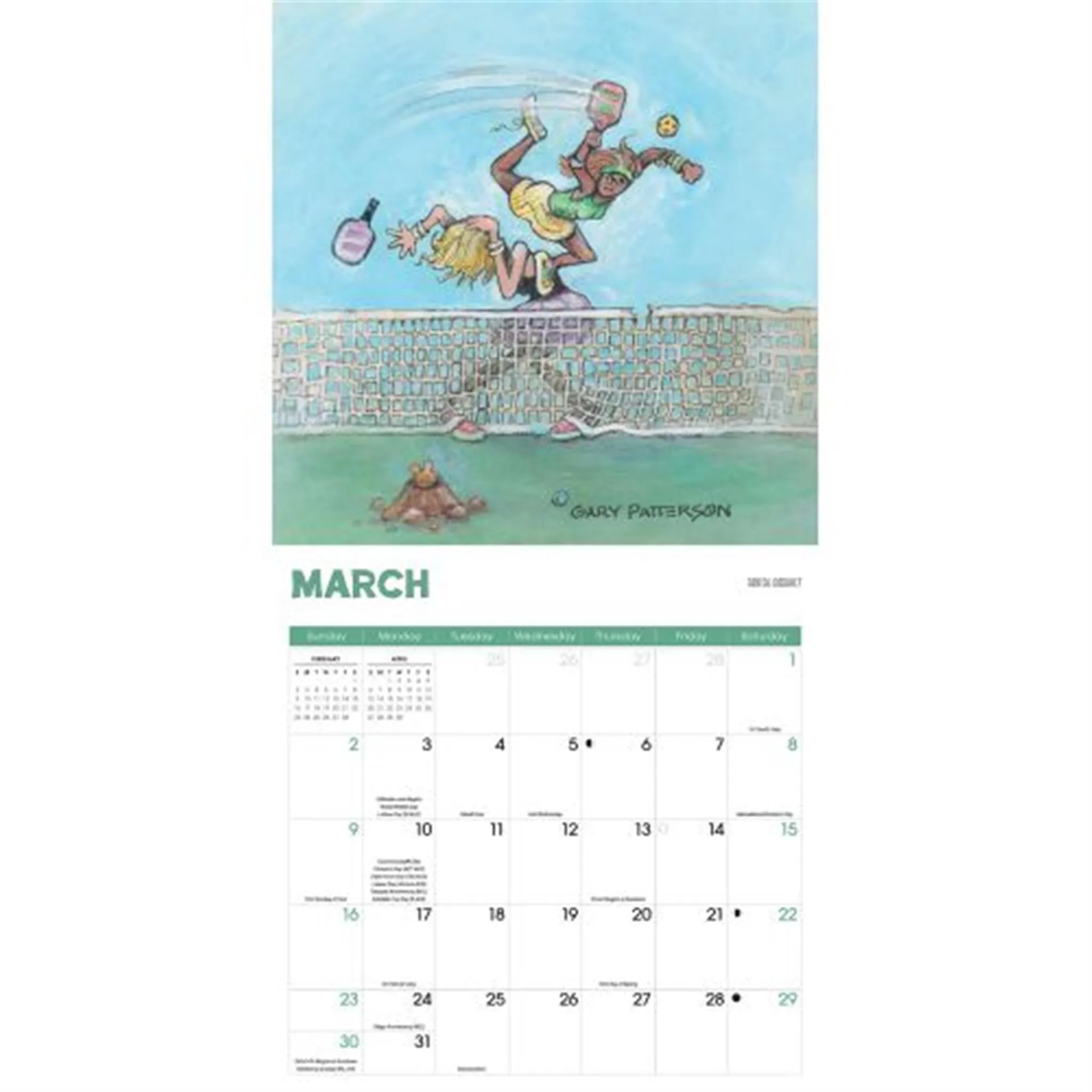 Patterson Pickleball Wall 2025 Calendar