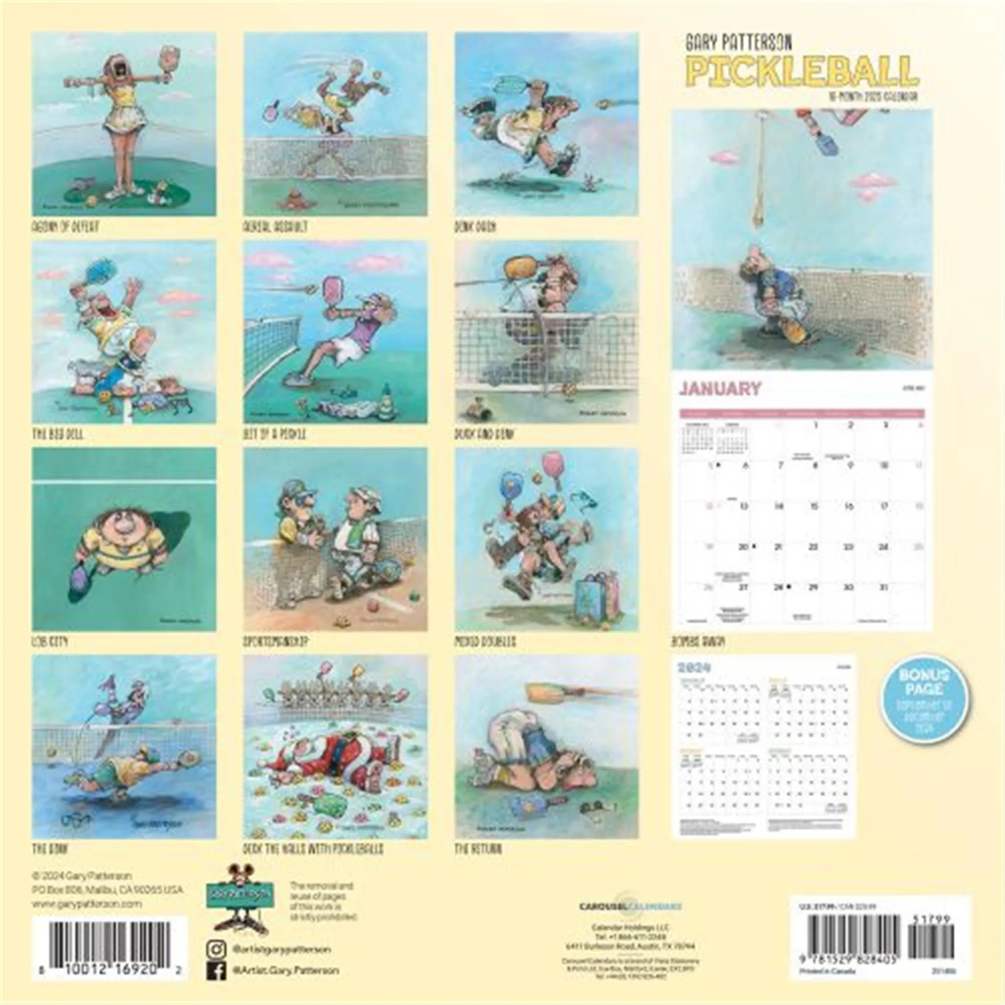 Patterson Pickleball Wall 2025 Calendar