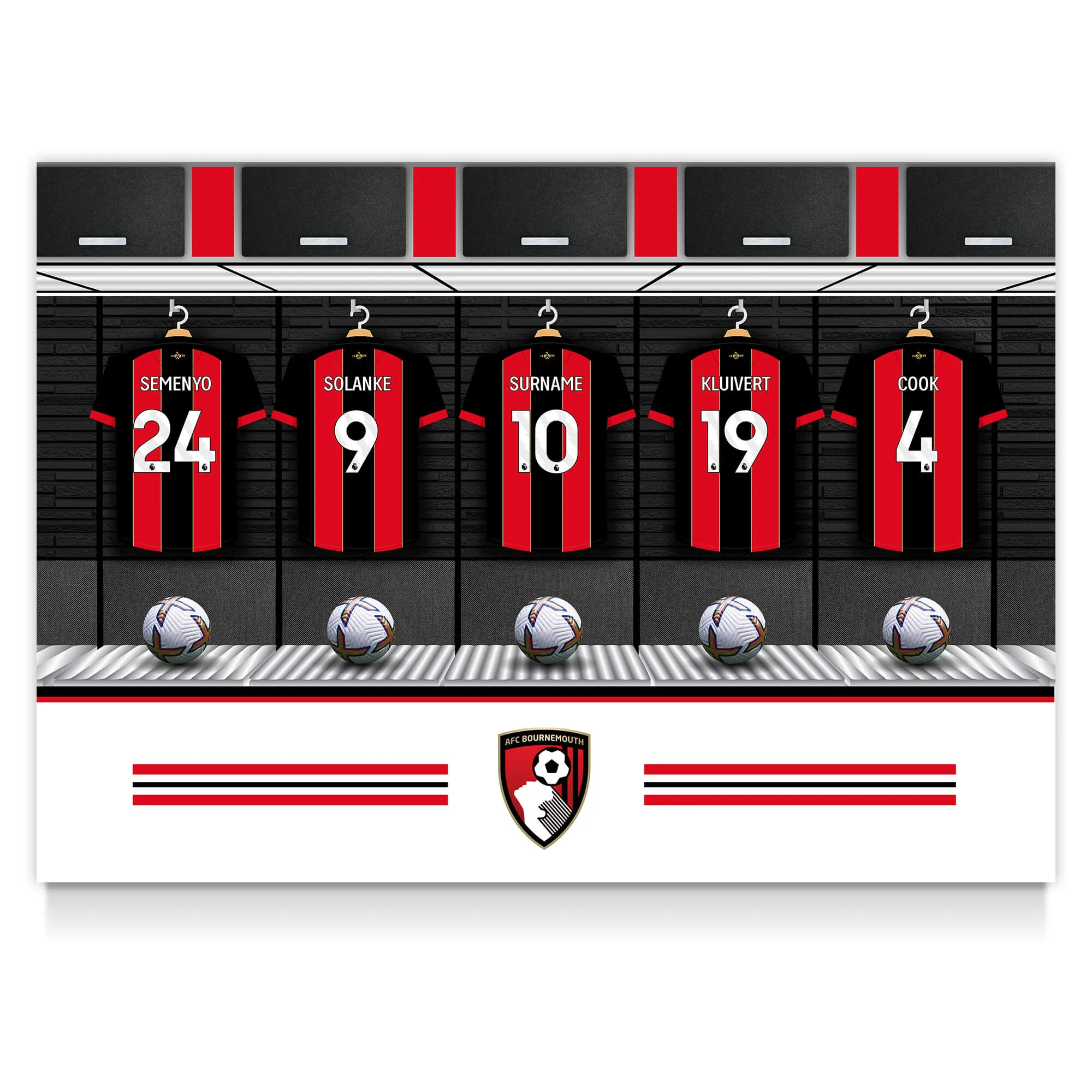 Personalised AFC Bournemouth Dressing Room Poster