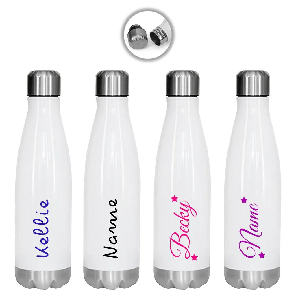 Personalised Water Bottle Stainless Steel Vacuum Insulated Chilly Flask 550ml