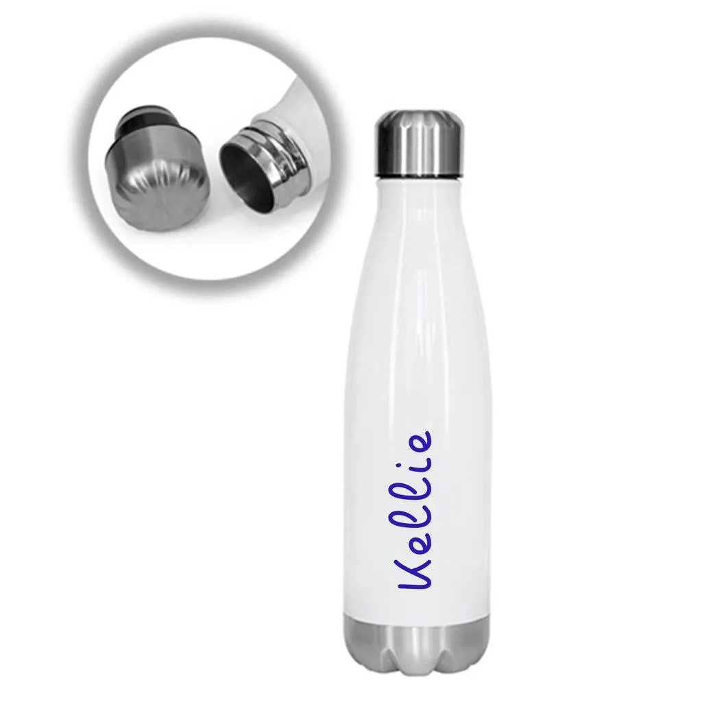 Personalised Water Bottle Stainless Steel Vacuum Insulated Chilly Flask 550ml