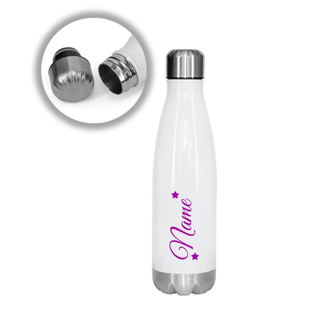 Personalised Water Bottle Stainless Steel Vacuum Insulated Chilly Flask 550ml