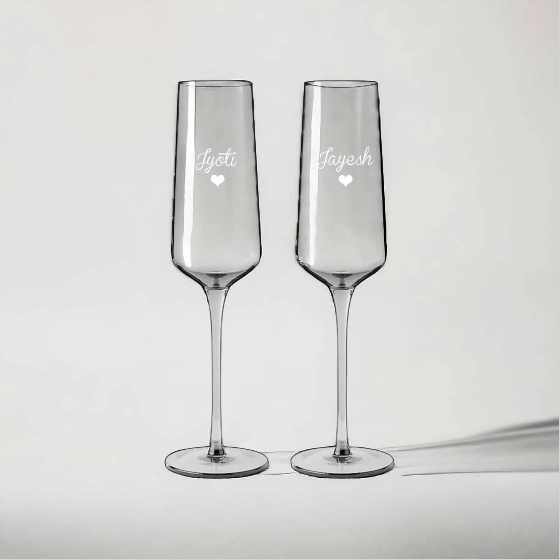 Personalized Engraved Champagne Flutes for Couple - Premium Champagne Glasses