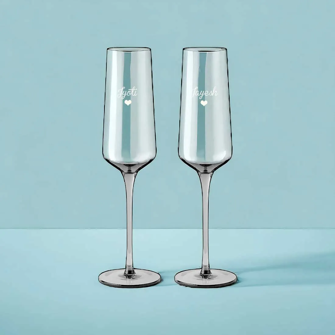 Personalized Engraved Champagne Flutes for Couple - Premium Champagne Glasses