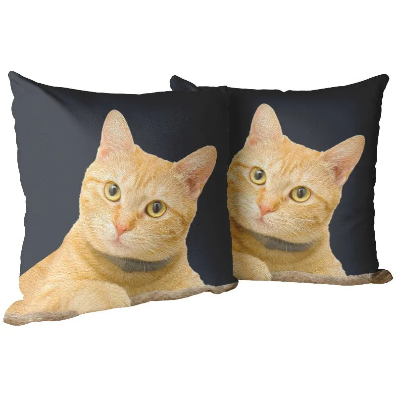 Personalized Red Cat Pillowcases - Custom Photo Pillow Covers