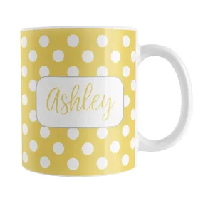 Personalized Yellow Polka Dot Mug