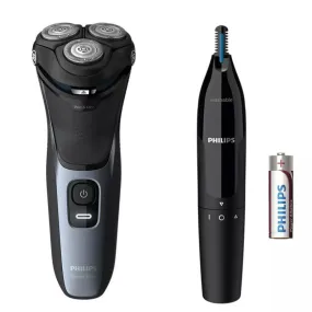 Philips Wet or Dry Electric Shaver, Series 3000, With Nose Trimmer