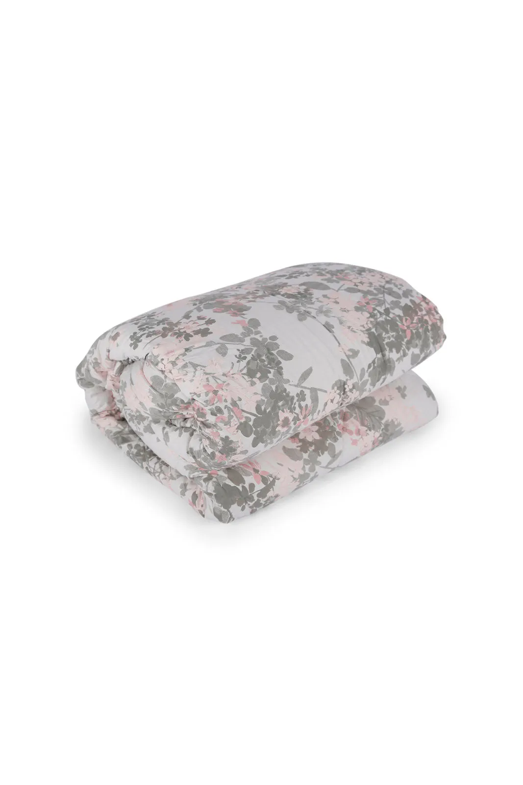 Pink 3 Piece Floral Comforter Set (Single Size)