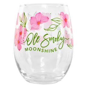 PINK DOGWOODS STEMLESS WINE GLASS