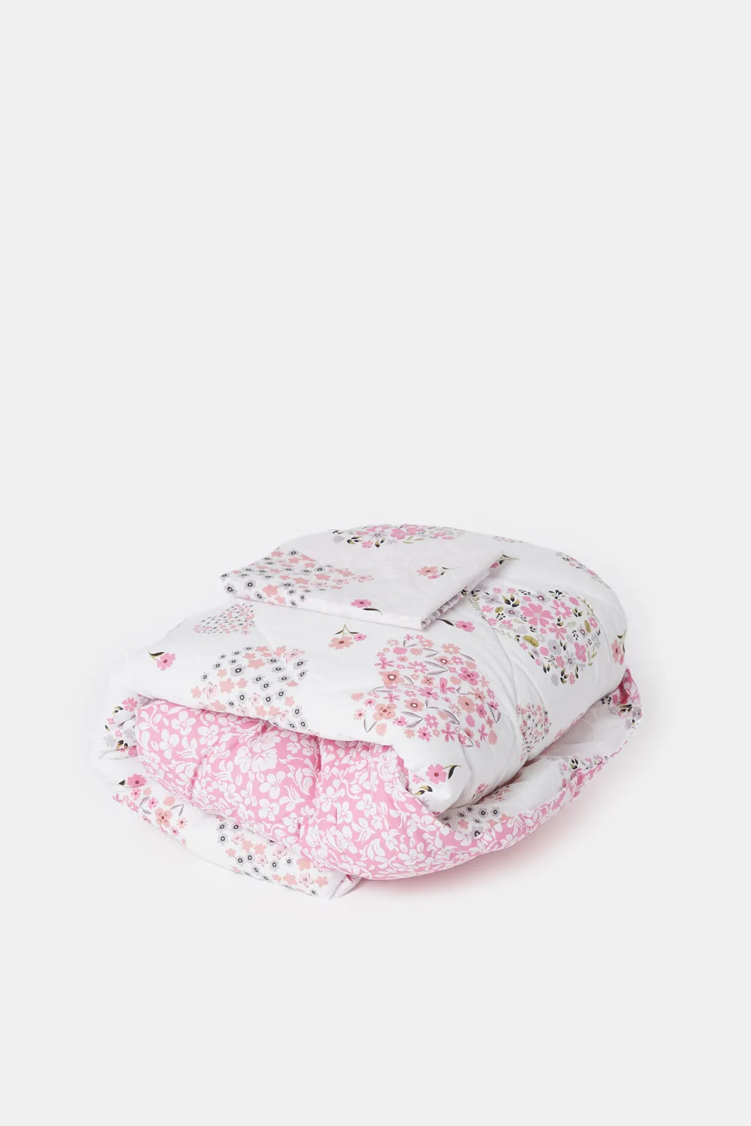 Pink Heart Printed Kids Comforter (Single Size)