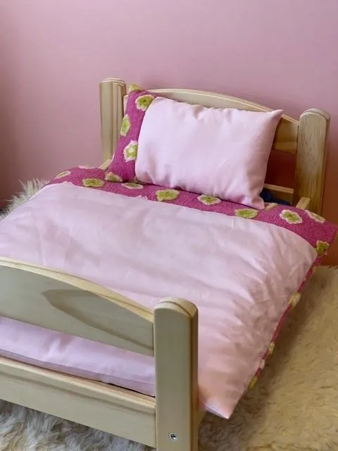 Pink Hearts Toy Bedding Set Kit - For a Teddy Bear or Doll