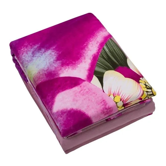 Pink Lily 3D Printed Cotton Luxury 4-Piece Bedding Sets/Duvet Covers