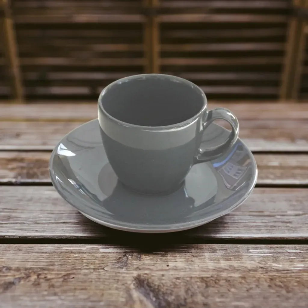 Porcelain Coffee & Tea Cup Espresso Cups Dark Grey