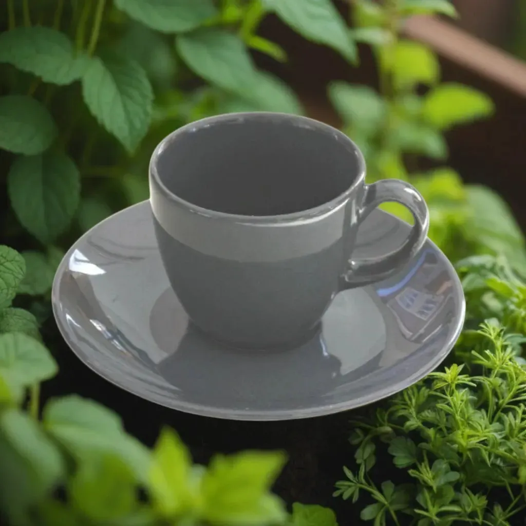 Porcelain Coffee & Tea Cup Espresso Cups Dark Grey