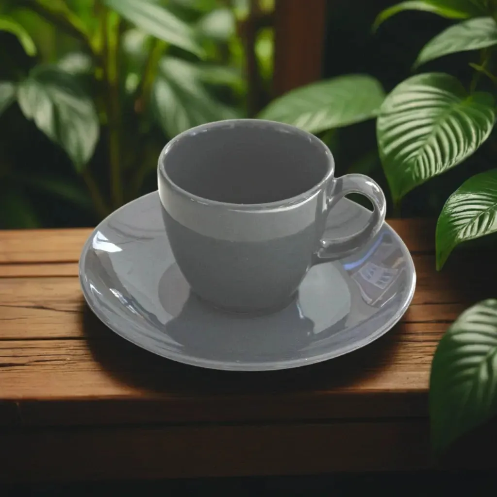 Porcelain Coffee & Tea Cup Espresso Cups Dark Grey