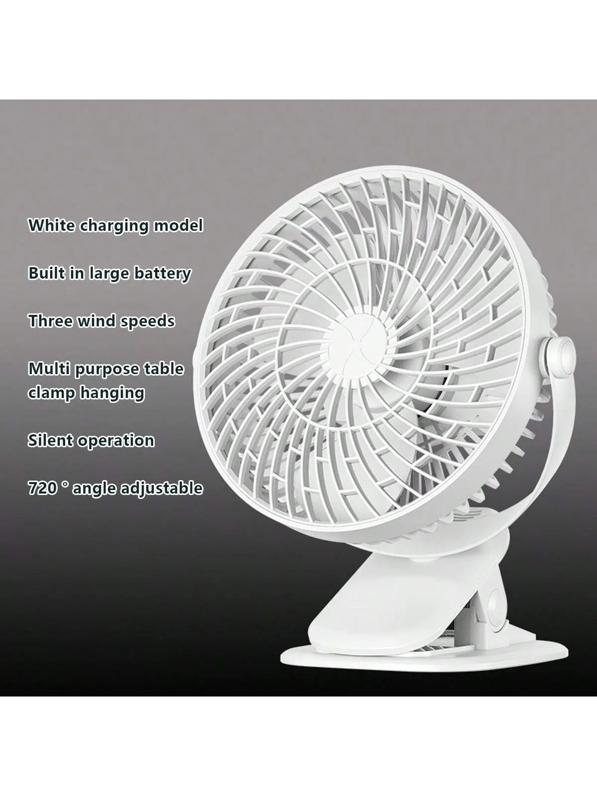 Portable Usb Rechargeable Multipurpose Clip-On Small Fan