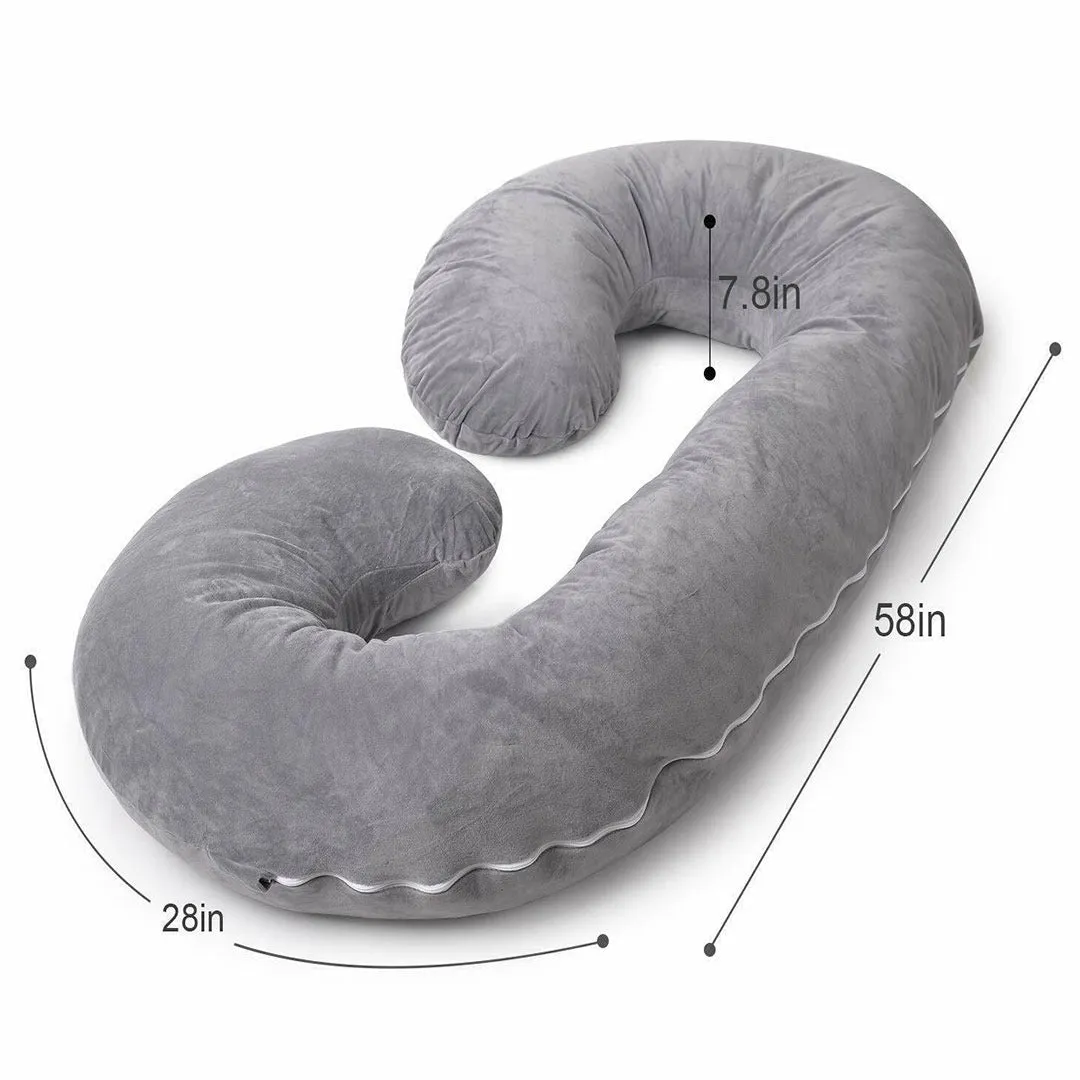 Pregnancy Support Pillow / C- Shape Maternity Pillow / Sleeping Support Pillow In Grey Color