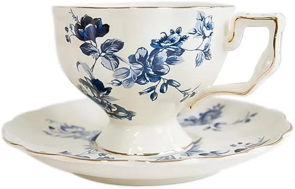 PREMIUM FLORAL HIGH TEA CUP WITH SAUCER - SET OF 2