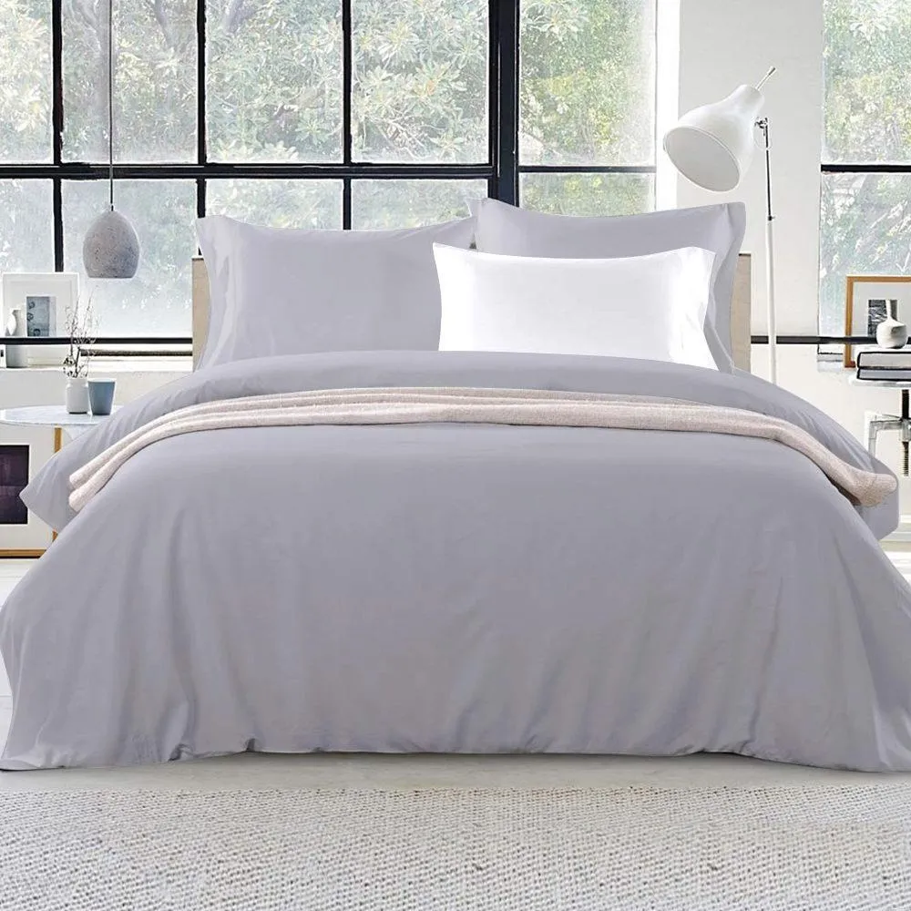 Queen Size Classic Quilt Cover Set - Grey