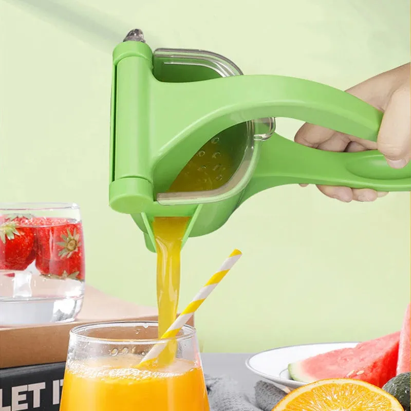 "Effortlessly Extract Fresh Juice with our Handheld Green Multifunctional Non-Electric Juicer - Perfect for Lemons, Fruits, and Vegetables!"