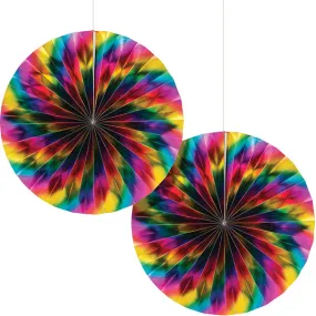 Rainbow Foil Paper Fans