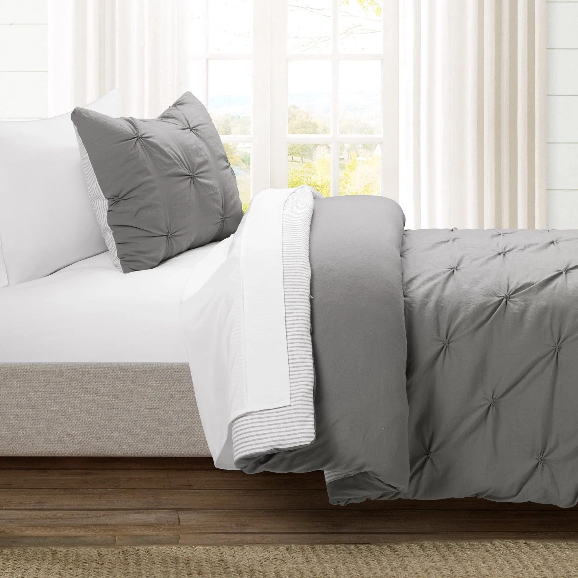 Ravello Pintuck Reversible Comforter Bed In A Bag