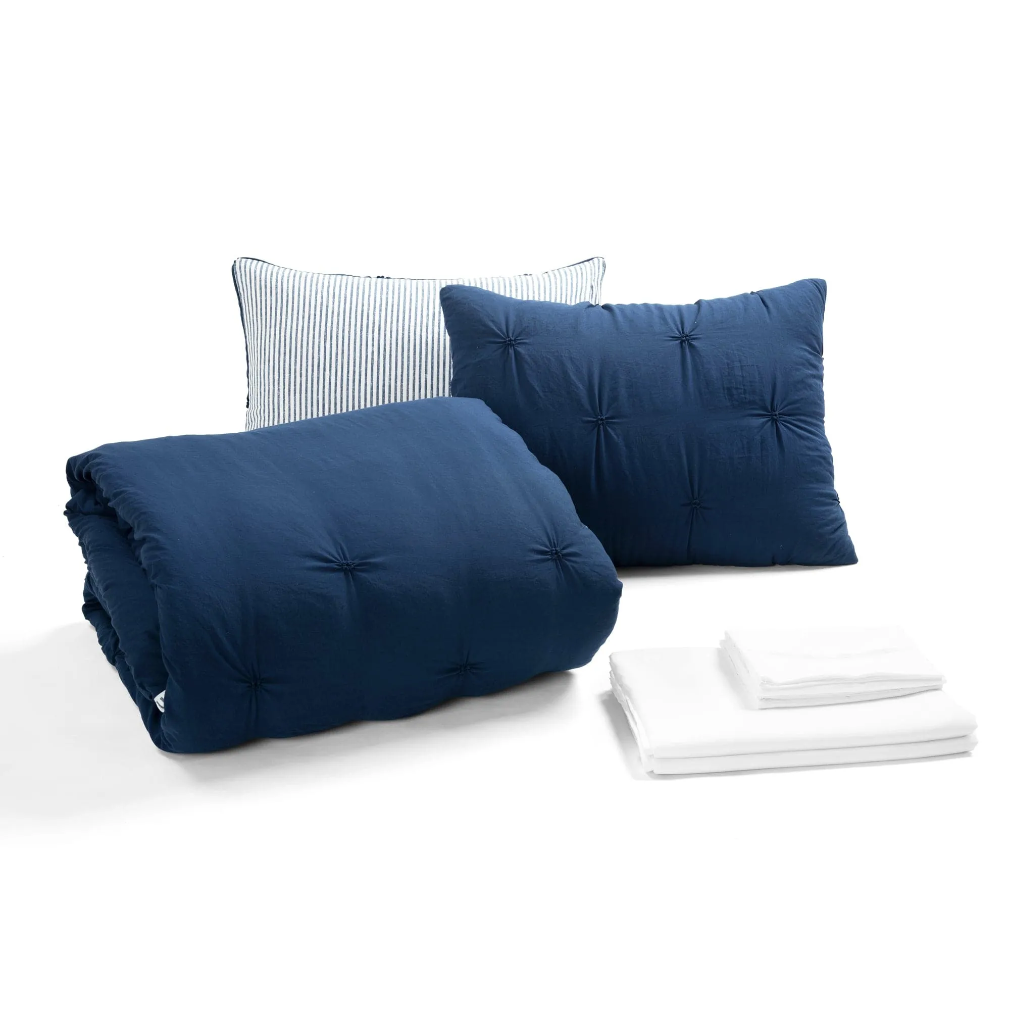 Ravello Pintuck Reversible Comforter Bed In A Bag