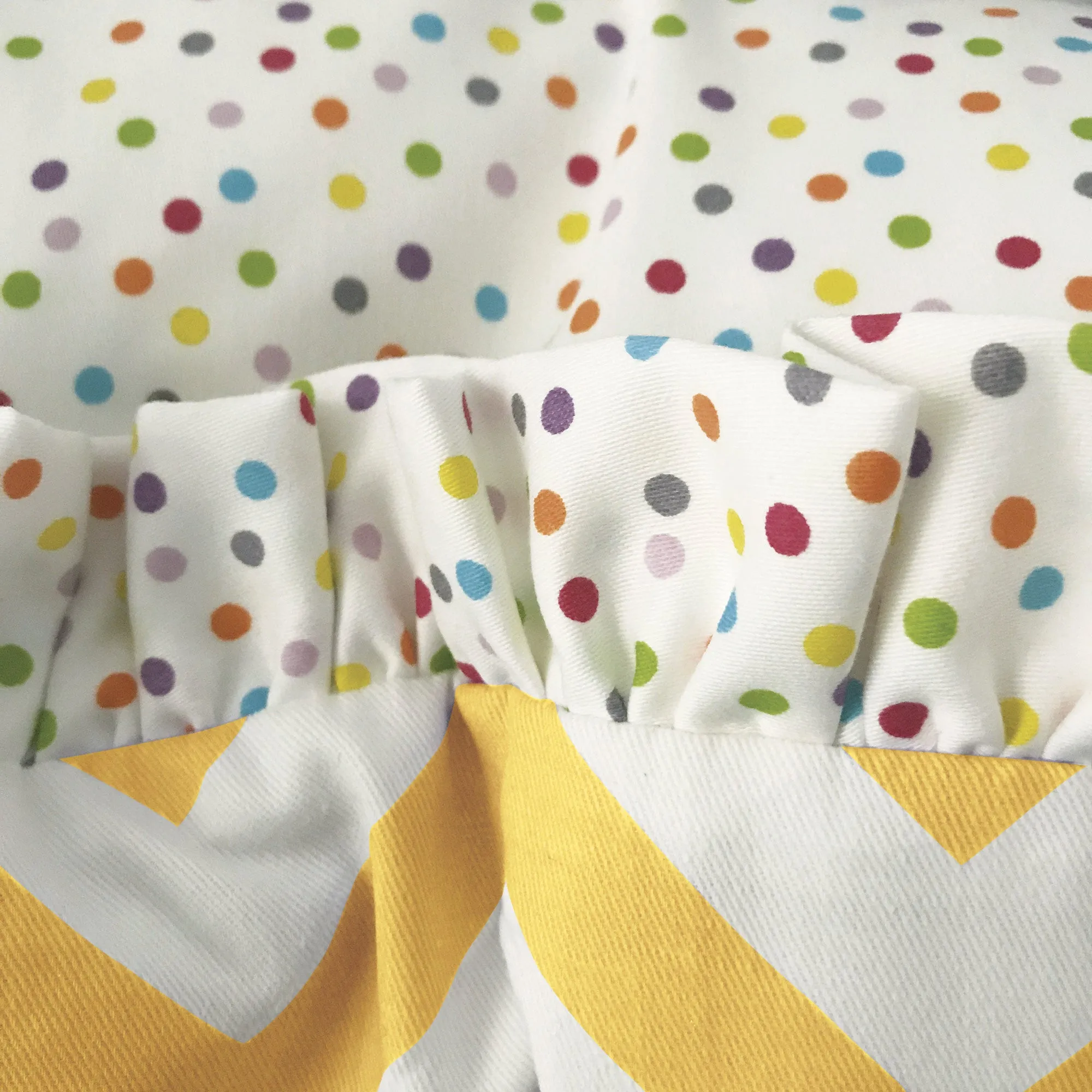 Ruffled Yellow Chevron 100% Cotton Euro Sham 26x26